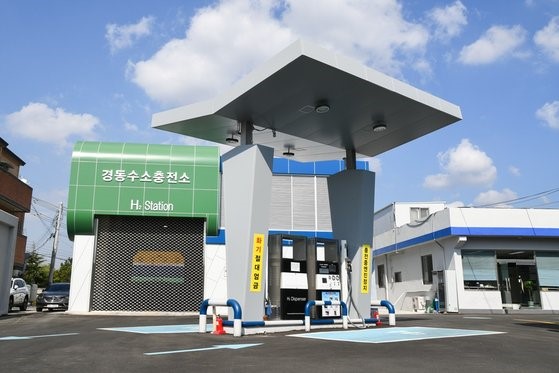晓星重工业公司2018年建成的釜山北区庆东氢能源加气站。【照片由晓星集团提供】