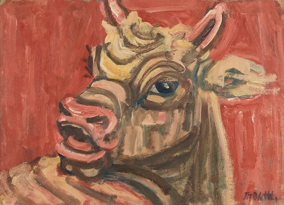 李健熙董事长收藏的作品之一——李仲燮的《黄牛》，完成于20世纪50年代。【照片来源：国立现代美术馆】