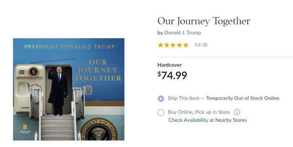 网上出售的特朗普的写真集售价为74.99美元。 【照片来源：网络书店截图】 