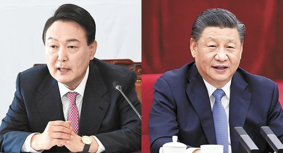 韩国总统尹锡悦和中国国家主席习近平【照片来源：中央图片库】