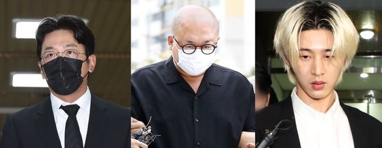 因涉嫌吸毒被韩国KBS禁止出演电视节目的演员河正宇、作曲家 Don Spike和歌手B.I。【照片来源：NEWS1、韩联社】