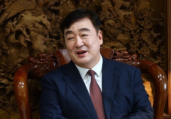 中国驻韩大使邢海明。【摄影：金贤东记者】