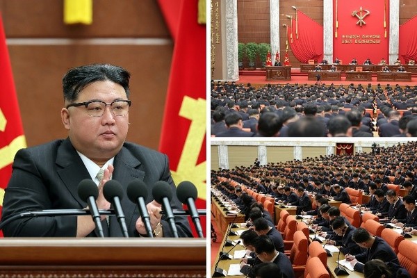 朝鲜《劳动新闻》27日报道称，朝鲜26日在党中央委员会总部大楼举行了劳动党中央委员会第八届第九次全体会议，会议总结今年工作并制定明年的工作计划。【照片来源：NEWS1】
