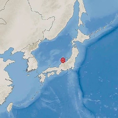 日本富山县富山北部海域发生了7.6级地震。【照片来源：韩国气象厅】