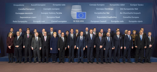 图为2016年在瑞士布鲁塞尔举行的欧盟领导人会议