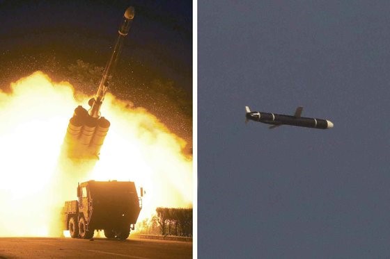 据《劳动新闻》13日报道称，朝鲜国防科学院11日和12日成功试射了新开发的新型远程巡航导弹。 【照片来源：NEWS1】