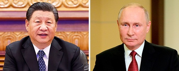 中国国家主席习近平(左)、俄罗斯总统普京。【照片来源：新华社=韩联社】