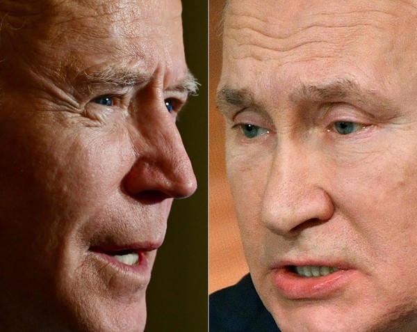 美国总统拜登(左)和俄罗斯总统普京。【图片来源：AFP=韩联社】